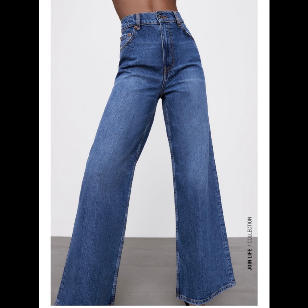 Zara The Trute Wide Leg high waisted 8